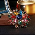 thumbnail image 5 of Broche floral de hojas de cristal austriaco vintage, ramillete impresionante, broche de flor de vid, broche de flor, cinta nupcial, broche Art Deco para mujer, cumpleaños oso de fresa Electrónica, 5 of 5