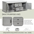 thumbnail image 6 of Storage Bench, Shoe Bench with 2 Drawers and 2 Cabinets, End of Bed Bench with with Removable Upholstered Cushion for Living Room, Bedroom and Entryway, Gray Wash, 6 of 7