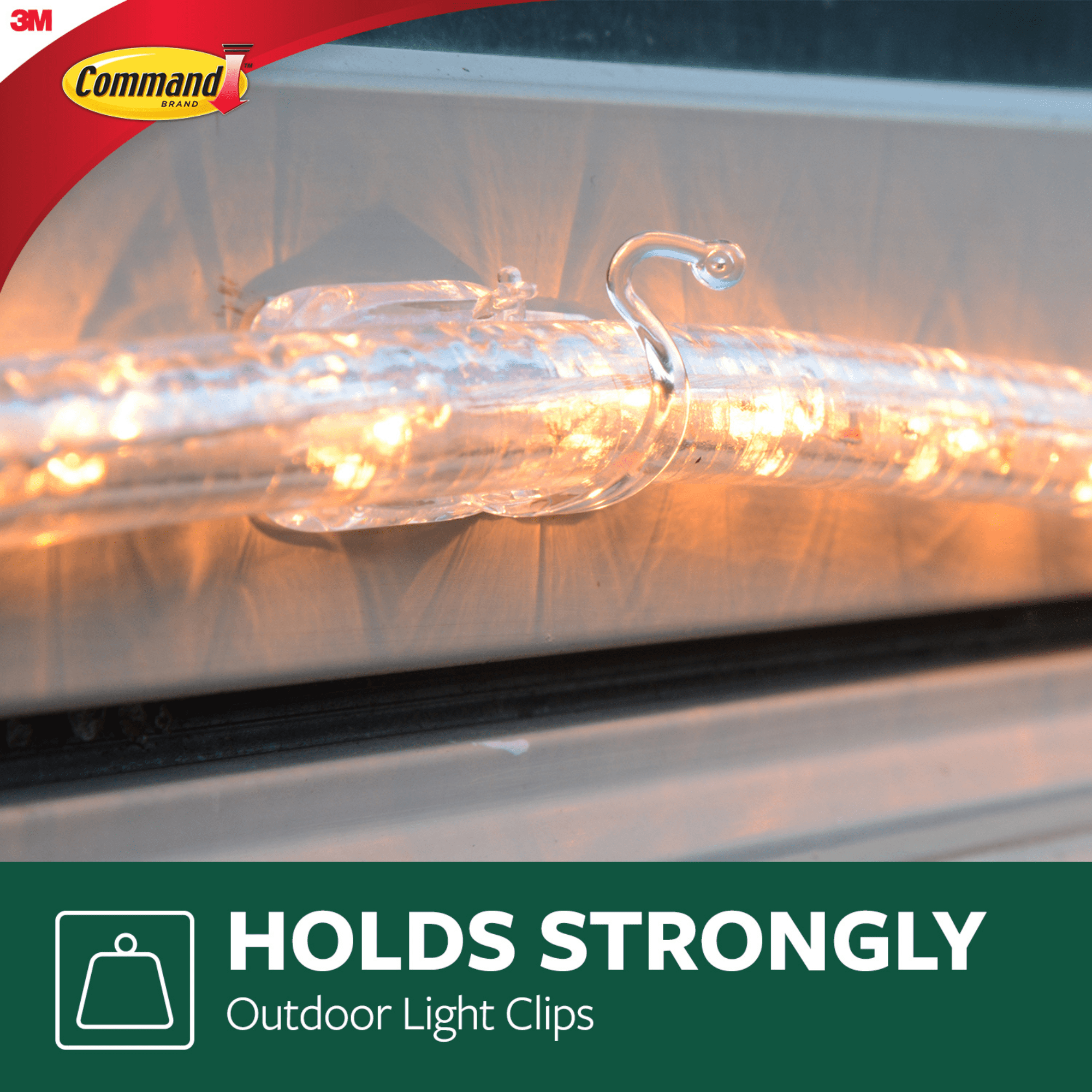 Command 17301CLRAW-ES Outdoor Rope Light Clips, Clear, 12-Ct. - Quantity 4