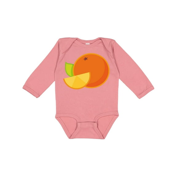 Inktastic Orange Fruit Boys or Girls Long Sleeve Baby Bodysuit