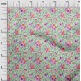 thumbnail image 2 of oneOone Silk Tabby Fabric Watercolor Leaves & Flower Floral Print Fabric BTY 42 Inch Wide, 2 of 4
