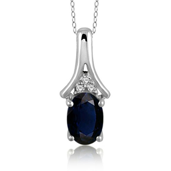 JewelersClub 1/2 Carat T.G.W. Sapphire And White Diamond Accent Sterling Silver Women's Pendant, 18"
