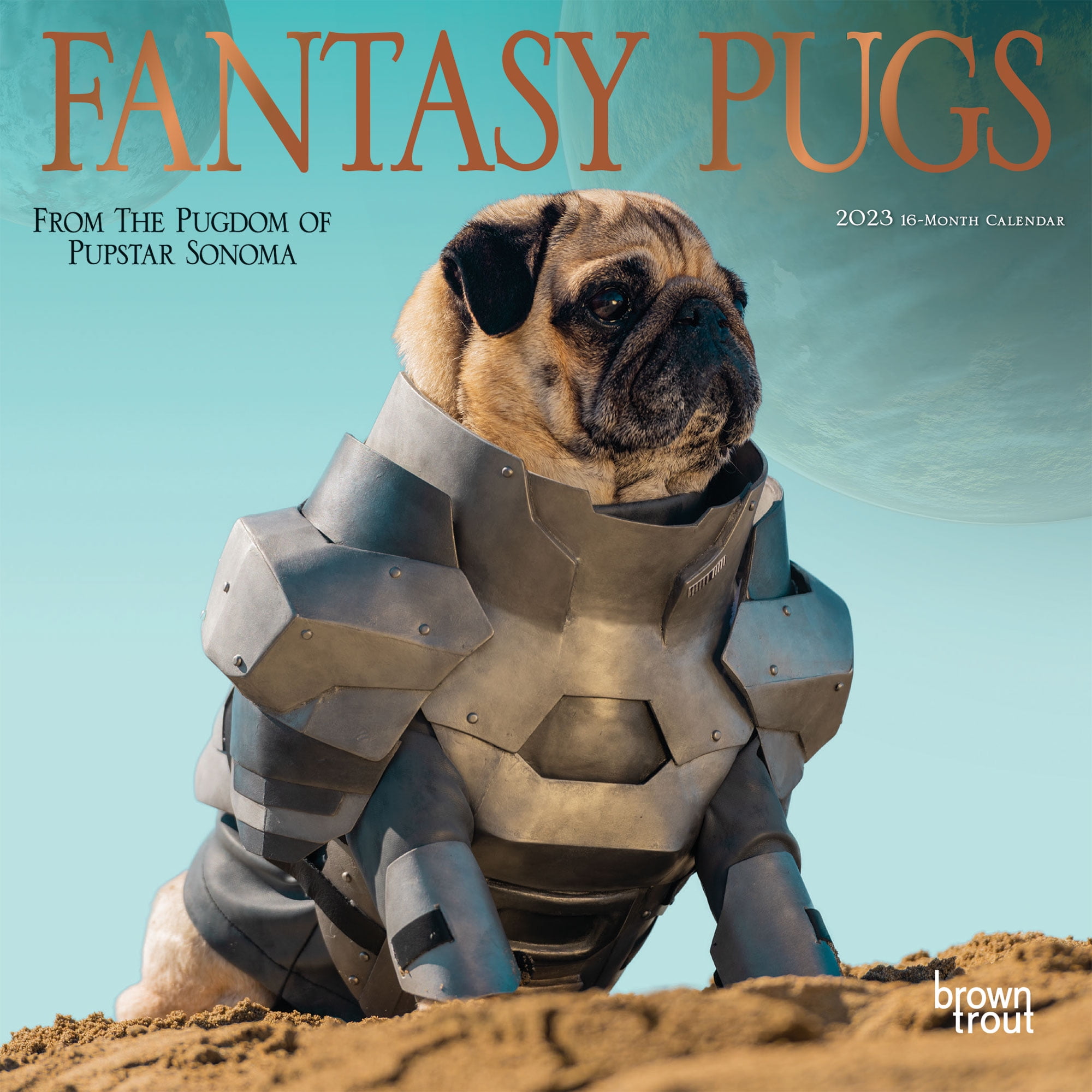 Fantasy Pugs 2023 7x14 Hanging Monthly Mini Wall Calendar fantasy-pugs-2023-7x14-hanging-monthly-mini-wall-calendar