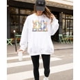 thumbnail image 3 of Ink Printed Image NOT a Quilt Patch - 3 Bunnies Easter Patchwork Pullover White Sweatshirt Adult X-Large, 3 of 7