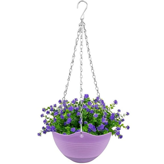 Self-Watering Hanging Planter, Indoor Outdoor Garden Flower Plant Pot Container with Drainer and Hanging Chain