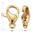 thumbnail image 4 of 10pc 304 Stainless Steel Lobster Claw Clasps Parrot Trigger Clasps Real 24K Gold Plated 10x6x3mm Hole: 1.5mm, 4 of 5