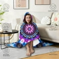 thumbnail image 4 of Wearable Blanket,Colorful Tie Dye Mandala Pattern Hooded Wearable Flannel Blanket for Adults & Teens,Winter Poncho Shawl Wrap Cape Cozy Anti-Pill,50"x60", 4 of 5