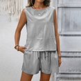 thumbnail image 4 of NMMUED Casual 2 Piece Sets for Women Shorts and Tank Top Matching Set Women Striped Short Sets for Women Clothing Summer Beach Vacation Clothes Black L, 4 of 9