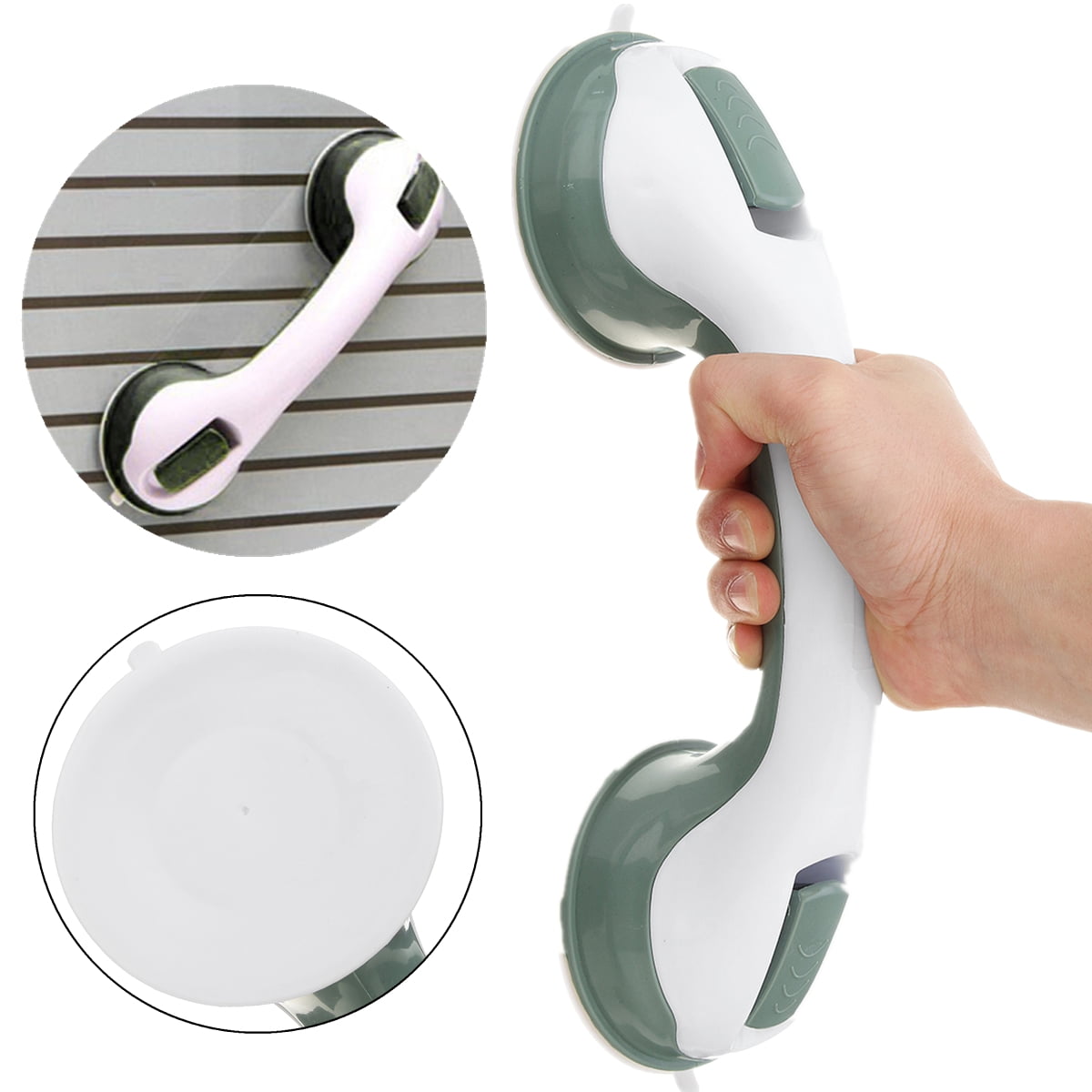 Grip Suction Handle Shower Tub Bathroom Cups Mount Grab Bar Support
