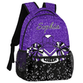 thumbnail image 2 of Jiaoprinted Custom Cheer Backpack Personalized Cheerleader Shoulder Bag with Name Laptop Bag for Women, Cheerleading Gifts, Purple Glitter, 2 of 7