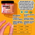 thumbnail image 2 of Nutrigain Weight Gain Gummies Designed for Quick and Efficient Weight Gain, Supports a Healthy Appetite, Mass and Metabolism for Both Women and Men - 6 OZ Jar, 2 of 6