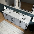 thumbnail image 5 of 84 In. W X 22 D Dark Grey Bathroom Vanity With Marble Top And Faucet - Soft Close Drawer System, Stain Scratch Countertop, Abundant Storage Space Double Bath 84"w 22"d Cultured Countertop & , Close,, 5 of 6