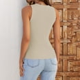 thumbnail image 4 of Npasoilc Summer Tank Tops for Women Knitted Sleeveless Round Neck Blouse Solid Color Casual Slim-Fit Tops, 4 of 6
