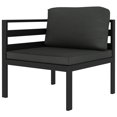 thumbnail image 3 of vidaXL 10 Piece Patio Lounge Set with Cushions Aluminum Anthracite, 3 of 12