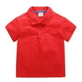 thumbnail image 2 of Esaierr Kids Baby Boys Girls Short-Sleeved T-Shirt Tees 1-10T Toddle Lapel Pullover New Solid Color Comfortable Soft T-Shirt, 2 of 8