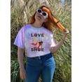 thumbnail image 2 of Love Shoes Red Heels Tie Dye Spiral Women -Image by Shutterstock, Female x-Large, 2 of 4