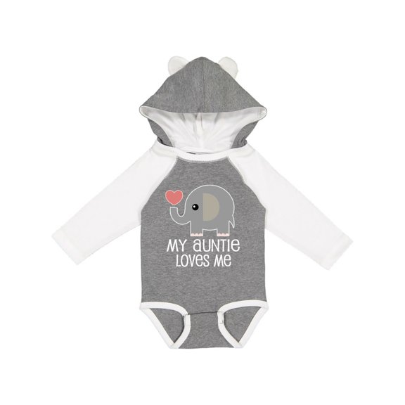 Inktastic My Auntie Loves Me Niece Boys or Girls Long Sleeve Baby Bodysuit