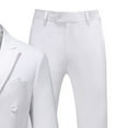 thumbnail image 3 of Xuniizn Double Breasted Suit Men, Solid Color Plus Size Business Formal Suits with Pockets, Elegant Delicate Wedding Tuxedo Suits, 3 of 7