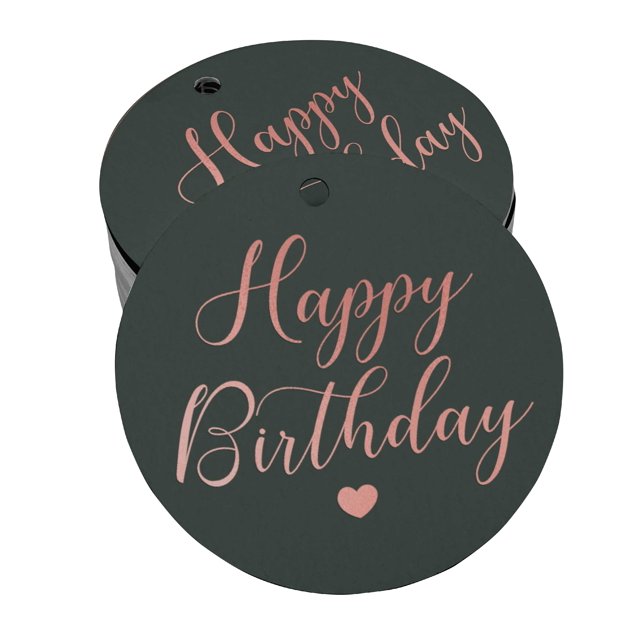 Inkdotpot Rose Gold Foil Paper Hang Tag Happy Birthday Favor Tag 50 Piece
