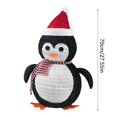 thumbnail image 3 of Pinguín plegable, muñeco de nieve, Papá Noel, diseño de patio, cadena de luces LED luminosas, tela para interior y exterior, 3 of 6