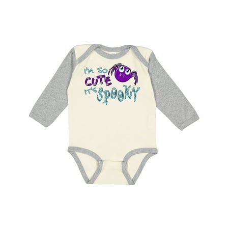 

Inktastic I m So Cute Its Spooky- cute Halloween spider Gift Baby Boy or Baby Girl Long Sleeve Bodysuit