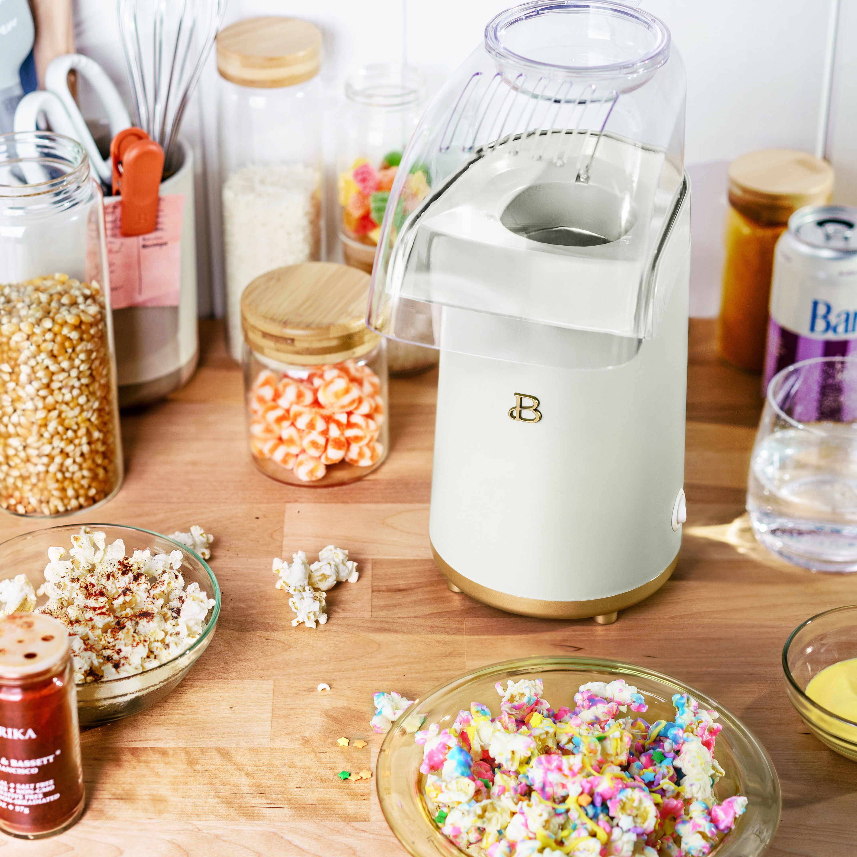 Beautiful 16 Cup Hot Air Electric Popcorn Maker, Black Sesame by Drew  Barrymore 