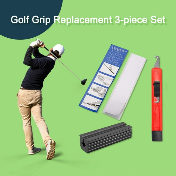 Complete Golf Club Grip Repair Kit with 13 Grip Tape Strips Rubber Clamp and Hook Blade for Easy Regripping