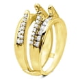 thumbnail image 3 of TwoBirch 1.01 Ct. Combination Cathedral and Classic Ring Guard in Yellow Gold Plated Sterling Silver with Cubic Zirconia (Size 5), 3 of 8