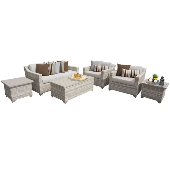 New Haven 7 Piece Outdoor Wicker Patio Furniture Set 07d