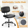 thumbnail image 4 of Atilioo Office Desk Chair, Armless Computer Chair with Wheels, PU Leather, Lumbar Support, 360° Rolling Swivel Task Chair for Home Office, Black, 4 of 7