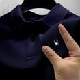 thumbnail image 2 of Camiseta de manga corta con solapa de verano para oficina, estilo clásico, estilo polo, para hombre, para negocios, ocio, transpirable, 2 of 5