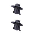 thumbnail image 3 of Jumpingount Sombrero para el sol de Color sólido para hombres y mujeres, desmontable, de secado rápido, transpirable, para adultos, a prueba de Negro Tipo 2 2Conjunto, 3 of 6