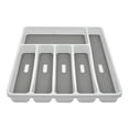 thumbnail image 2 of organizador para cubiertos 6 compartimentos de plástico blanco y gris, 2 of 6