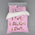 thumbnail image 2 of Ambesonne Live Laugh Love Bedding Set 3 Pcs, Floral Words, Twin XL, Multicolor, 2 of 3