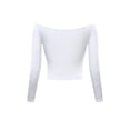 thumbnail image 6 of Blotona Womens Sexy Off Shoulder Long Sleeve Tops The Shoulder Skinny Crop Top Long Sleeve Tube Crop Blouse Shirt Cold Shoulder Tops Fitted T Shirts, 6 of 7