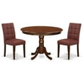 thumbnail image 5 of East West Furniture 3-Piece Modern Dining Table Set in Mahogany/Burgundy, 5 of 5