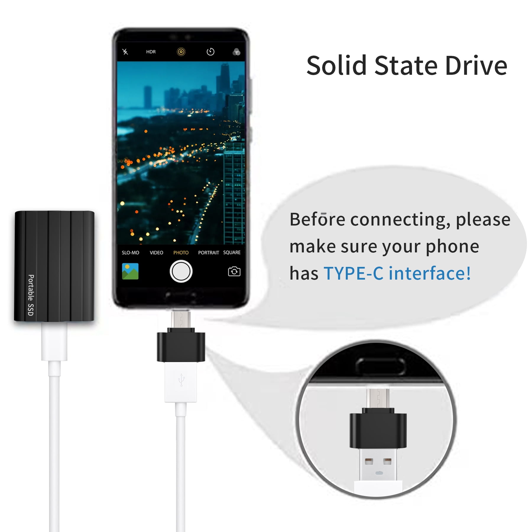 Portable Solid State Drive Storage for Computer, Laptop
