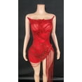 thumbnail image 4 of Novance Y2428-J Robes de Soirée Femmes Perles Chaîne à Pampilles Vêtements pour Femmes Automne 2023 Élégante Robe de Soirée pour Femmes Cristal Rouge, 4 of 5