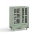 thumbnail image 6 of Tcbosik 28" Sideboard Buffet Cabinet with 2 Glass Doors, Modern Accent Cabinet with Adjustable Shelf, Storage Cabinet with Drawer, Credenza for Kitchen, Entryway, Dining Room, Easy Assembly, Green, 6 of 9