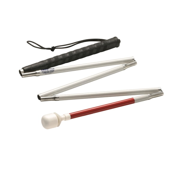 Ambutech Aluminum 5-Section Folding Cane- Jumbo Roller- 58in