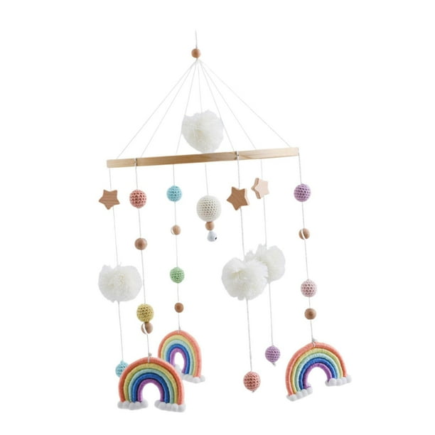 Cuna de bebé móvil, guardería móvil, desarrollo temprano, decoración de guardería Bohemia, carillón de viento para niños, niñas, bebés y niños Naranja