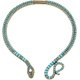 thumbnail image 1 of Collar de gargantilla de serpiente Cadena de clavícula turquesa Collar de cadena de gargantilla de aleación Collar de serpiente Colgante para Hip Hop Gargantilla vintage Faux Diamand Animal Jewelry JFHHH pequeña, 1 of 1