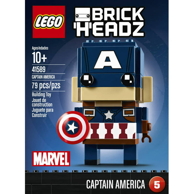laver mad Fader fage blanding LEGO Brickheadz Captain America 41589 - Walmart.com