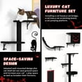 thumbnail image 4 of Cat Wall Shelves, Wall-Mounted Cat Climber Set of 5, Floating Cat Perches, Hanging Cat Beds, Modern Cat Furniture for Large Cats or Kitty (Gothic), 4 of 6