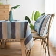 thumbnail image 3 of Boho Retro Color Stripe Tablecloth With lace tassels Cotton Linen Waterproof Farmhouse Table Cover Tabletop Decoration for Dining Room Restaurant Party, 3 of 4