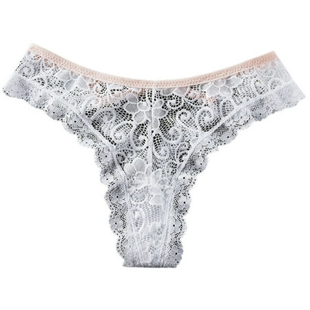 (2-Pack) Puawkoer Women sy Lace Panties Cotton for Women Size 46 Women s Low Waistable Under Clothes Waist Trainer Breathable Crotch Thong Briefs Ladies Underwear Bo
