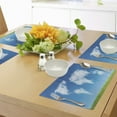 thumbnail image 4 of Ambesonne World Map Place Mats Set of 4, Colored Clouds in Sky, Standard Size, Blue Green White, 4 of 6