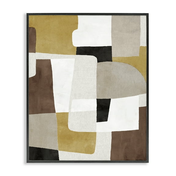 Stupell Industries Funky Boho Geometric Shapes Abstract Painting Black Framed Art Print Wall Art, 11 x 14