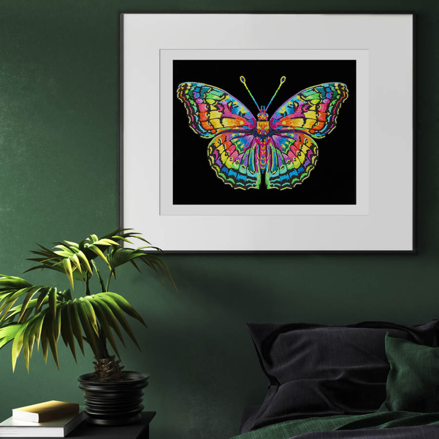 Diamond Dotz Neon Flock Butterfly Diamond Painting Kits for Adults - Colorful Diamond Art Kits a Relaxing Creative Craft Kit with Dotz Gems 14x18