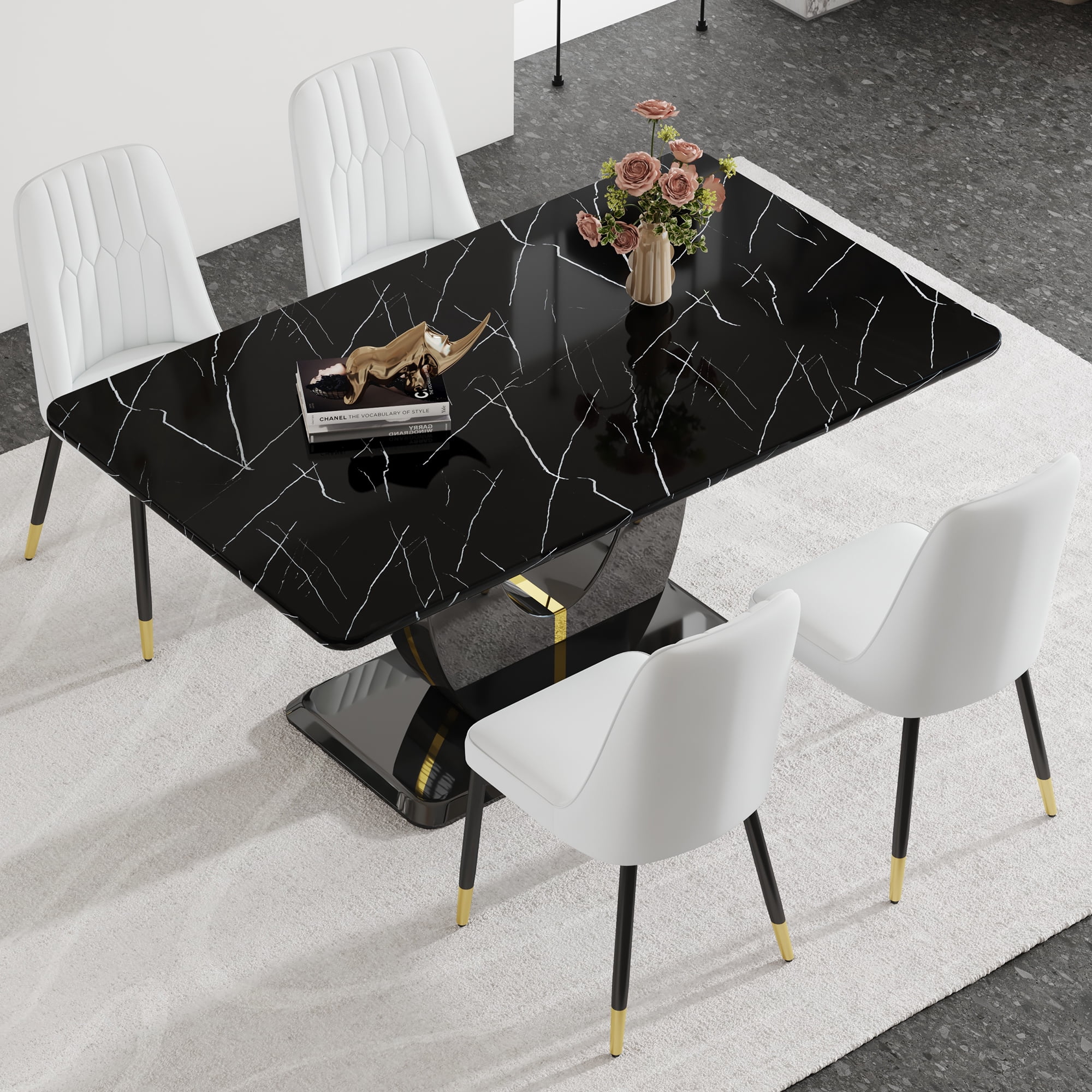 Table+4 White Chairs